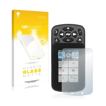 Vorderseite einer Produktverpackung mit dem Markenlogo upscreen. Daneben ist das Gerät Minn Kota I-Pilot Link mit dem zugehöri