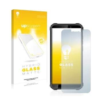 Vorderseite einer Produktverpackung mit dem Markenlogo upscreen. Daneben ist das Gerät Oukitel WP5 Pro mit dem zugehörigen Dis