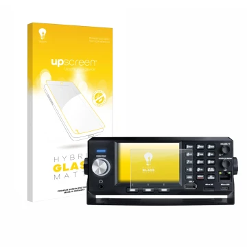 Vorderseite einer Produktverpackung mit dem Markenlogo upscreen. Daneben ist das Gerät Uniden SDS200E mit dem zugehörigen Disp