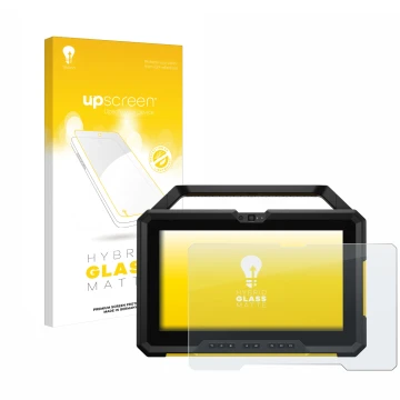 Vorderseite einer Produktverpackung mit dem Markenlogo upscreen. Daneben ist das Gerät Dell Latitude 7220 mit dem zugehörigen 