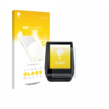 Vorderseite einer Produktverpackung mit dem Markenlogo upscreen. Daneben ist das Gerät Bosch Nyon 2020 mit dem zugehörigen Dis