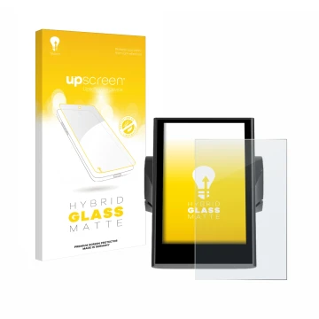 Vorderseite einer Produktverpackung mit dem Markenlogo upscreen. Daneben ist das Gerät Bafang DP C18 mit dem zugehörigen Displ