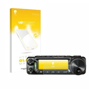 Vorderseite einer Produktverpackung mit dem Markenlogo upscreen. Daneben ist das Gerät Yaesu FT-891 mit dem zugehörigen Displa