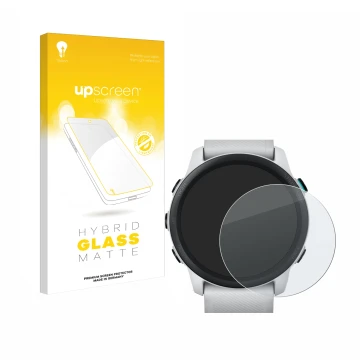 Vorderseite einer Produktverpackung mit dem Markenlogo upscreen. Daneben ist das Gerät Garmin Forerunner 745 mit dem zugehörig