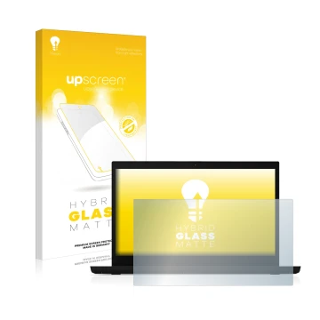 Vorderseite einer Produktverpackung mit dem Markenlogo upscreen. Daneben ist das Gerät Lenovo ThinkPad L15 mit dem zugehörigen