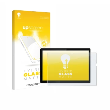 Vorderseite einer Produktverpackung mit dem Markenlogo upscreen. Daneben ist das Gerät Lenovo ThinkPad X12 Detachable Gen 1 mi