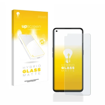 Vorderseite einer Produktverpackung mit dem Markenlogo upscreen. Daneben ist das Gerät Oppo Find X3 Lite mit dem zugehörigen D