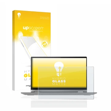Vorderseite einer Produktverpackung mit dem Markenlogo upscreen. Daneben ist das Gerät Lenovo IdeaPad Flex 5i 14
