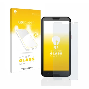 Vorderseite einer Produktverpackung mit dem Markenlogo upscreen. Daneben ist das Gerät Emporia Smart 5 mit dem zugehörigen Dis