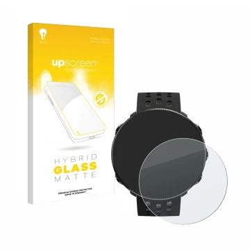 Vorderseite einer Produktverpackung mit dem Markenlogo upscreen. Daneben ist das Gerät Polar Vantage M2 mit dem zugehörigen Di