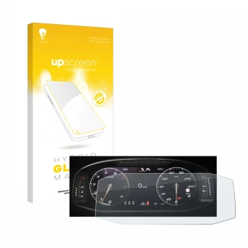 Vorderseite einer Produktverpackung mit dem Markenlogo upscreen. Daneben ist das Gerät Seat Ateca Facelift 10.25