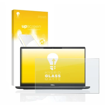 Vorderseite einer Produktverpackung mit dem Markenlogo upscreen. Daneben ist das Gerät Dell Latitude 7320 Non-Touch mit dem zu