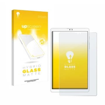 Vorderseite einer Produktverpackung mit dem Markenlogo upscreen. Daneben ist das Gerät Samsung Galaxy Tab A7 Lite LTE 2021 (Ho