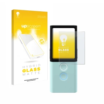 Vorderseite einer Produktverpackung mit dem Markenlogo upscreen. Daneben ist das Gerät Vasco Translator M3 mit dem zugehörigen