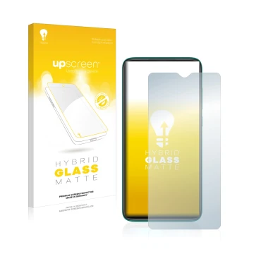 Vorderseite einer Produktverpackung mit dem Markenlogo upscreen. Daneben ist das Gerät Xiaomi Redmi Note 8 2021 mit dem zugehö