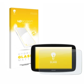 Vorderseite einer Produktverpackung mit dem Markenlogo upscreen. Daneben ist das Gerät TomTom Go Expert 6