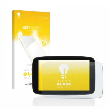 Vorderseite einer Produktverpackung mit dem Markenlogo upscreen. Daneben ist das Gerät TomTom Go Expert 7