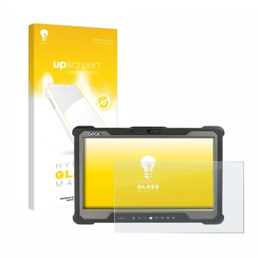 Vorderseite einer Produktverpackung mit dem Markenlogo upscreen. Daneben ist das Gerät Getac A140 mit dem zugehörigen Displays