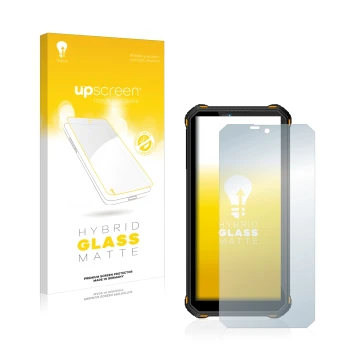 Vorderseite einer Produktverpackung mit dem Markenlogo upscreen. Daneben ist das Gerät Oukitel WP15 5G mit dem zugehörigen Dis