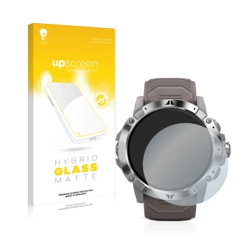 Vorderseite einer Produktverpackung mit dem Markenlogo upscreen. Daneben ist das Gerät Coros Vertix 2 mit dem zugehörigen Disp