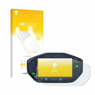 Vorderseite einer Produktverpackung mit dem Markenlogo upscreen. Daneben ist das Gerät Ducati Monster / Monster + 2021 mit dem