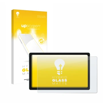 Vorderseite einer Produktverpackung mit dem Markenlogo upscreen. Daneben ist das Gerät Blackview Tab 11 mit dem zugehörigen Di