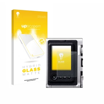 Vorderseite einer Produktverpackung mit dem Markenlogo upscreen. Daneben ist das Gerät Fujifilm Instax Mini Evo mit dem zugehö