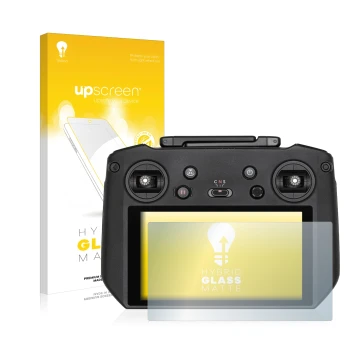 Vorderseite einer Produktverpackung mit dem Markenlogo upscreen. Daneben ist das Gerät DJI RC Pro mit dem zugehörigen Displays