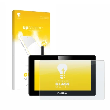 Vorderseite einer Produktverpackung mit dem Markenlogo upscreen. Daneben ist das Gerät Portkeys BM5 WR mit dem zugehörigen Dis