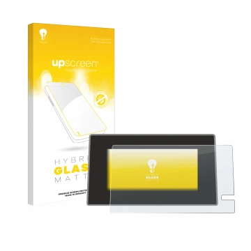 Vorderseite einer Produktverpackung mit dem Markenlogo upscreen. Daneben ist das Gerät Renault Trafic 2021 Easy Link 8
