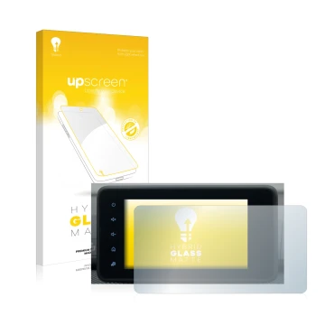 Vorderseite einer Produktverpackung mit dem Markenlogo upscreen. Daneben ist das Gerät Dacia Sandero 2021-2025 Media Display 8