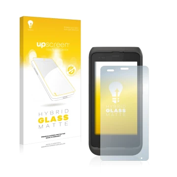 Vorderseite einer Produktverpackung mit dem Markenlogo upscreen. Daneben ist das Gerät Honeywell CT45 XP mit dem zugehörigen D