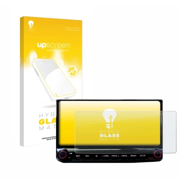Vorderseite einer Produktverpackung mit dem Markenlogo upscreen. Daneben ist das Gerät Kia Ceed 2022 Infotainment System 10.25