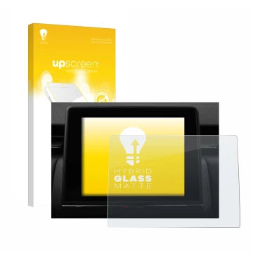 Vorderseite einer Produktverpackung mit dem Markenlogo upscreen. Daneben ist das Gerät Renault Captur Easy Link 7