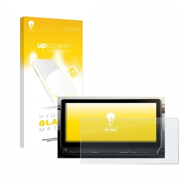 Vorderseite einer Produktverpackung mit dem Markenlogo upscreen. Daneben ist das Gerät Cupra Formentor 2020-2022 Infotainment 
