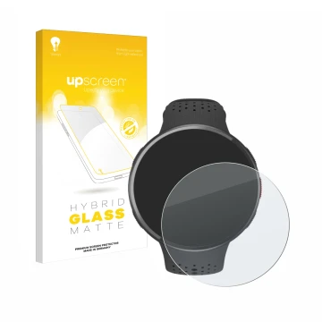 Vorderseite einer Produktverpackung mit dem Markenlogo upscreen. Daneben ist das Gerät Polar Pacer Pro mit dem zugehörigen Dis