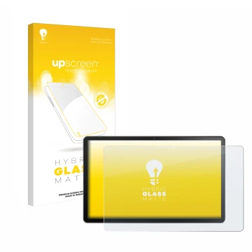 Vorderseite einer Produktverpackung mit dem Markenlogo upscreen. Daneben ist das Gerät Lenovo Tab M10 Plus (3. Gen.) mit dem z