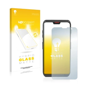 Vorderseite einer Produktverpackung mit dem Markenlogo upscreen. Daneben ist das Gerät Honeywell ScanPal EDA52 mit dem zugehör