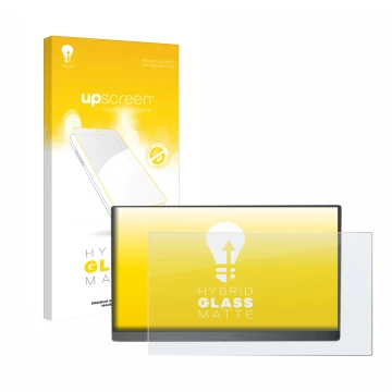 Vorderseite einer Produktverpackung mit dem Markenlogo upscreen. Daneben ist das Gerät Arzopa 15.6