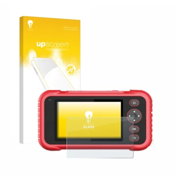 Vorderseite einer Produktverpackung mit dem Markenlogo upscreen. Daneben ist das Gerät Launch CRP 123 / 129 EVO mit dem zugehö