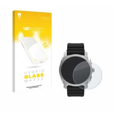 Vorderseite einer Produktverpackung mit dem Markenlogo upscreen. Daneben ist das Gerät Fossil Gen 6 Hybrid Machine (45mm) mit 