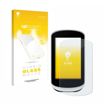 Vorderseite einer Produktverpackung mit dem Markenlogo upscreen. Daneben ist das Gerät Garmin Edge Explore 2 mit dem zugehörig