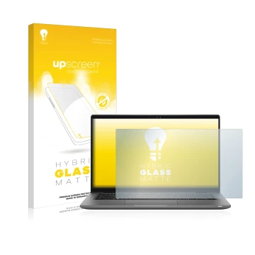 Vorderseite einer Produktverpackung mit dem Markenlogo upscreen. Daneben ist das Gerät Dell Latitude 14 7430 mit dem zugehörig