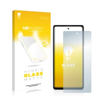 Vorderseite einer Produktverpackung mit dem Markenlogo upscreen. Daneben ist das Gerät Blackview A100 mit dem zugehörigen Disp