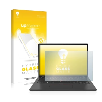 Vorderseite einer Produktverpackung mit dem Markenlogo upscreen. Daneben ist das Gerät Lenovo ThinkPad T14 Gen 3 mit dem zugeh