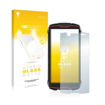 Vorderseite einer Produktverpackung mit dem Markenlogo upscreen. Daneben ist das Gerät Cubot King Kong Mini 2 Pro mit dem zuge