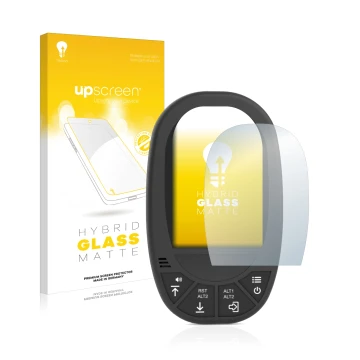 Vorderseite einer Produktverpackung mit dem Markenlogo upscreen. Daneben ist das Gerät Flymaster GPS LS mit dem zugehörigen Di