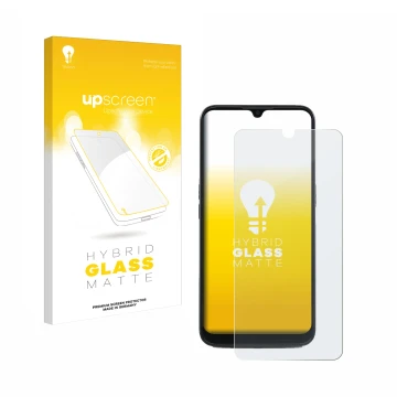 Vorderseite einer Produktverpackung mit dem Markenlogo upscreen. Daneben ist das Gerät Doro 8100 mit dem zugehörigen Displaysc