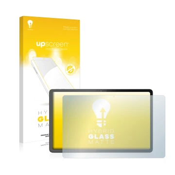 Vorderseite einer Produktverpackung mit dem Markenlogo upscreen. Daneben ist das Gerät Lenovo Tab P11 Pro Gen 2 mit dem zugehö
