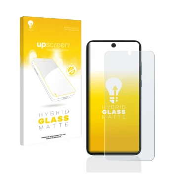 Vorderseite einer Produktverpackung mit dem Markenlogo upscreen. Daneben ist das Gerät Motorola Edge 30 Neo mit dem zugehörige